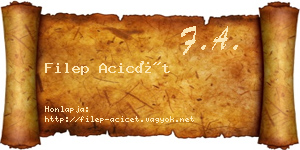 Filep Acicét névjegykártya